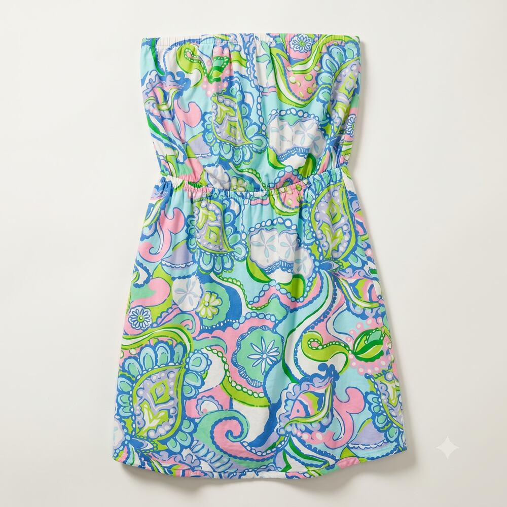 Lilly Pulitzer Womens S Resortwear Vacation Preppy Windsor Strapless Sundress - Picture 1 of 8